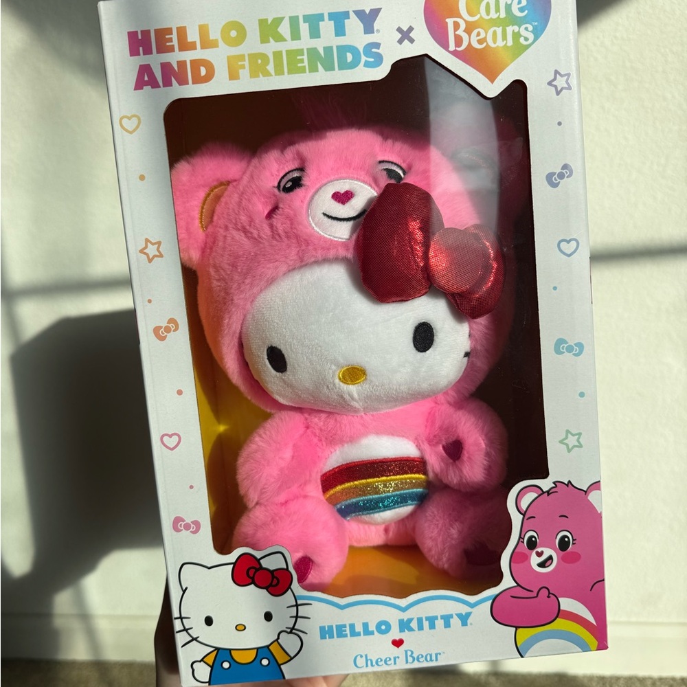 Hello Kitty Cheer Bear Plush - Pink and White